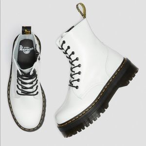 Dr. Martens, White leather platform